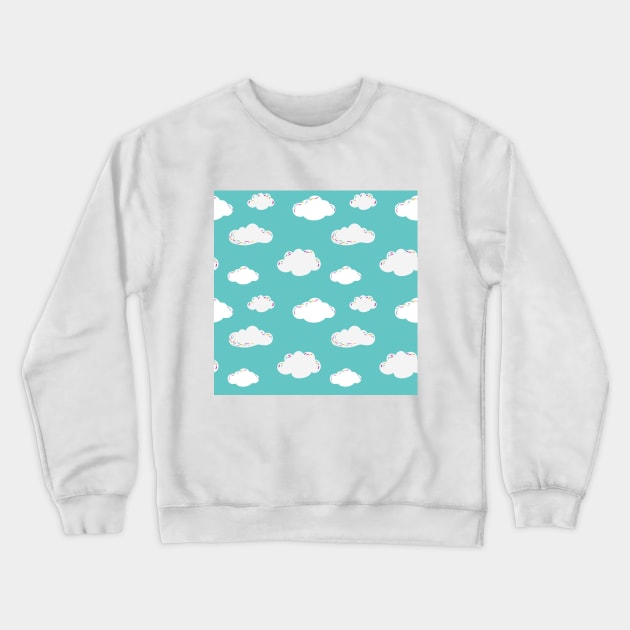 simple white clouds and blue sky design Crewneck Sweatshirt by huyammina